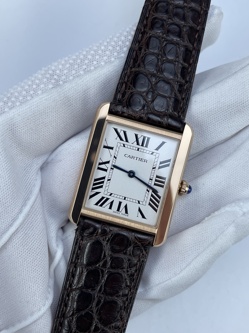 (준비완료/특급배송)NO.2937/K11공장 까르띠에 탱크솔로 27MM 가죽 로즈골드