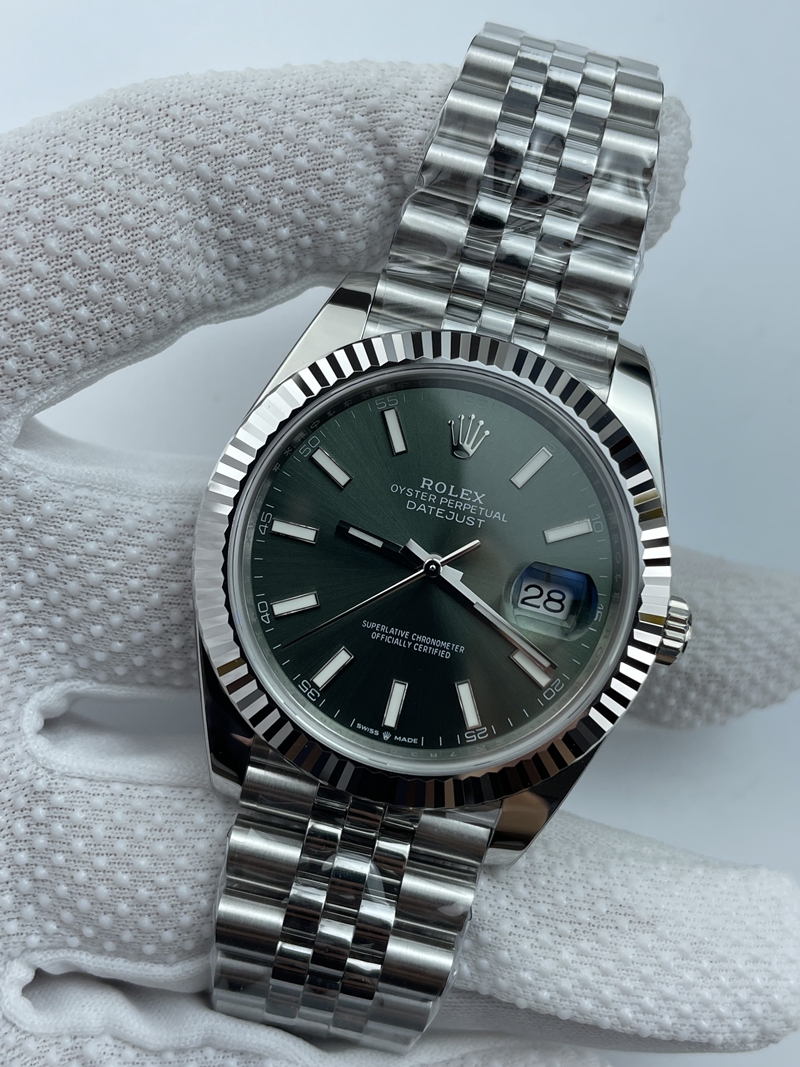 (준비완료/특급배송)NO.3383/롤렉스 데이저스트 41 민트그린 바 인덱스 126334 QP공장